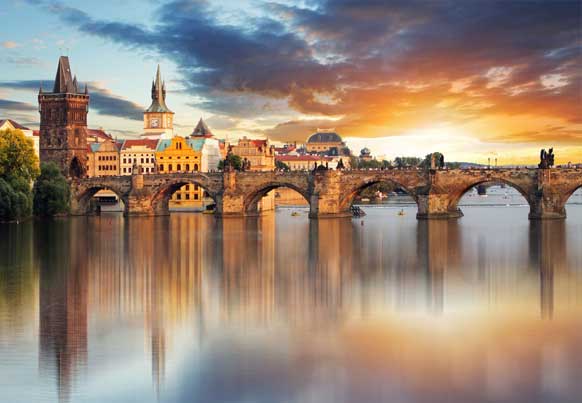 Charles Bridge at sunset
